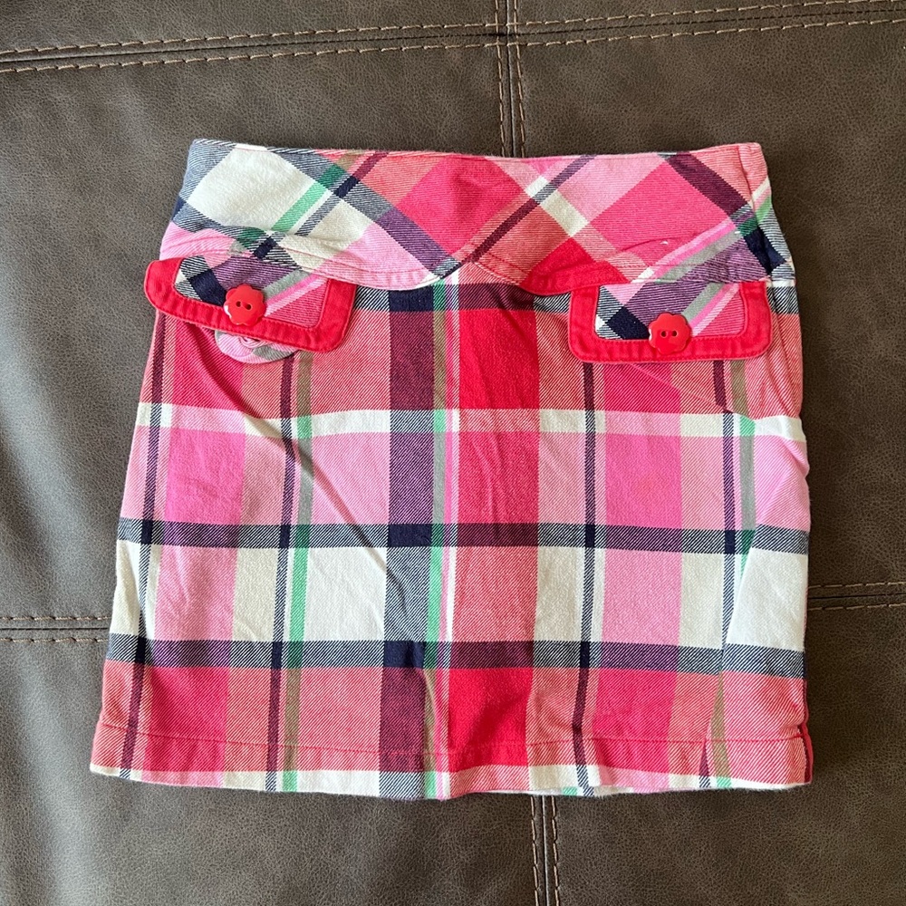 Gymboree Pink and Red Plaid Skirt